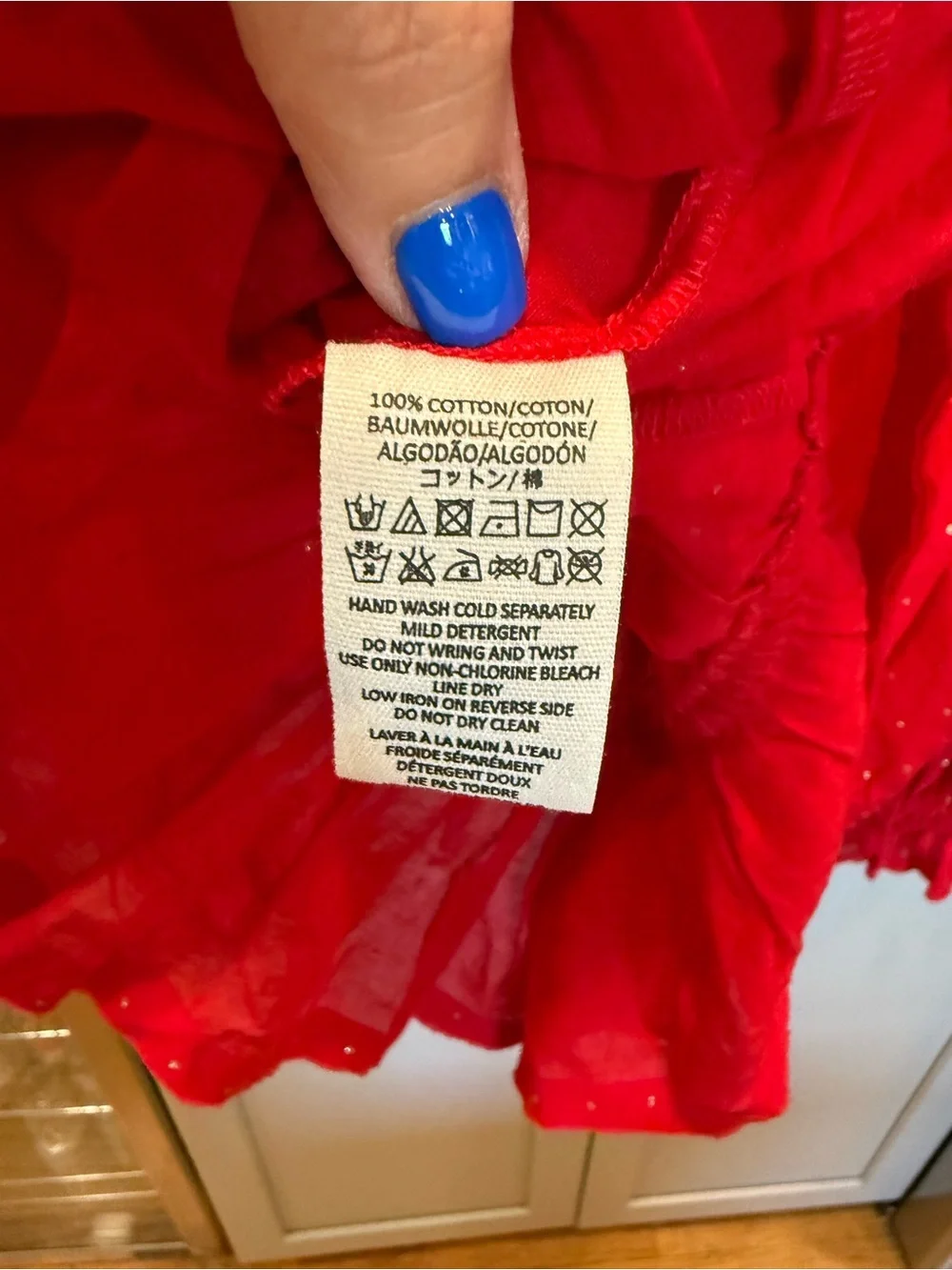 Free People Red Embellished V-Neck Peasant Blouse